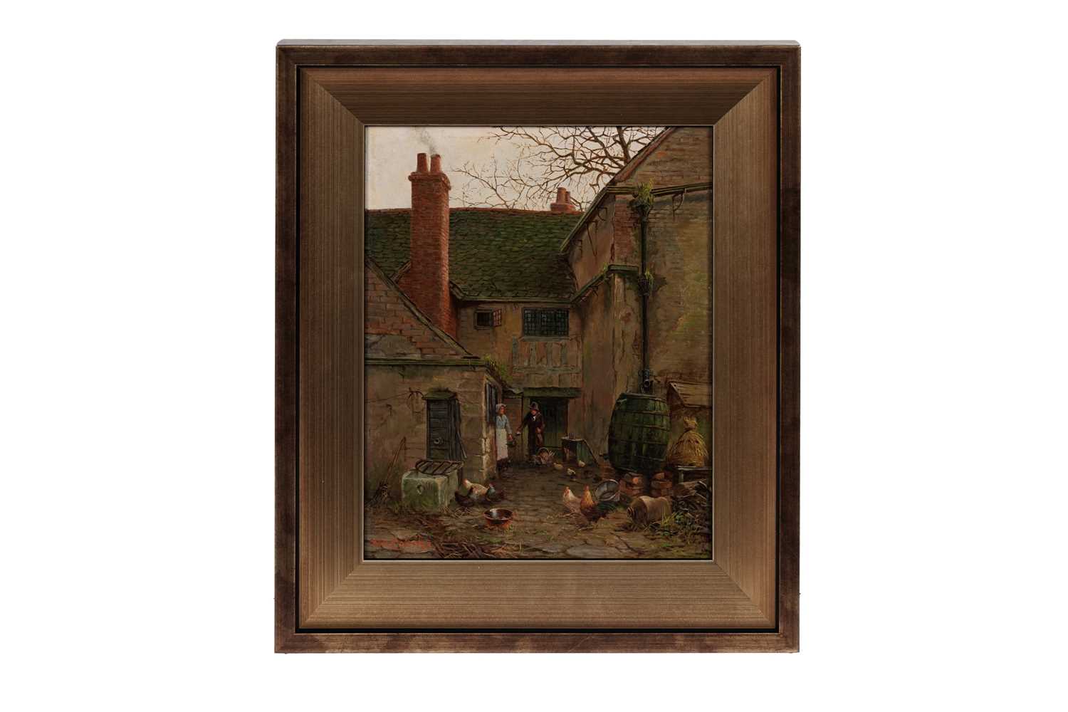 Lot 81 - W. E. Cooke – Feeding time at the farm | oil on board