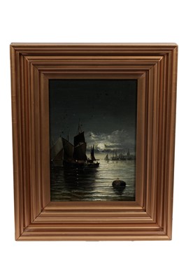 Lot 32 - E. Simmons – North Shields at dawn and dusk | oil
