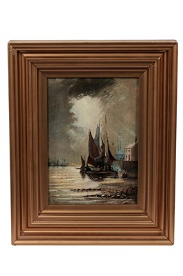 Lot 32 - E. Simmons – North Shields at dawn and dusk | oil