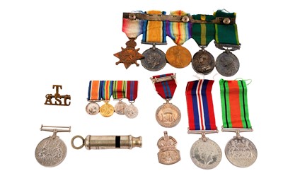 Lot 217 - A First World War medal group; and others