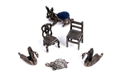Lot 815 - Six novelty silver miniatures