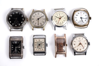 Lot 776 - Eight manual wind wristwatches