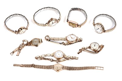 Lot 749 - A collection of gold cased cocktail watches