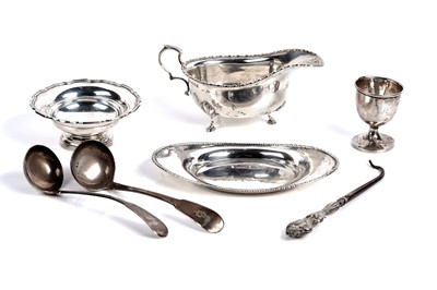 Lot 823 - Silver items including: a pair of George IV Scottish silver toddy ladles