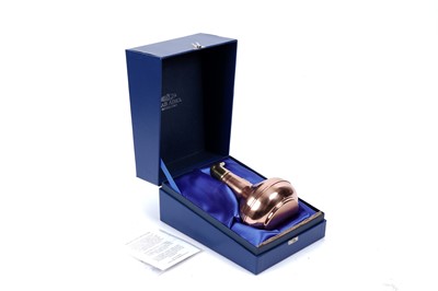 Lot 22 - A copper brass and glass pot still whisky decanter
