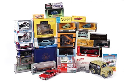 Lot 376 - A large collection of diecast model cars; and other items