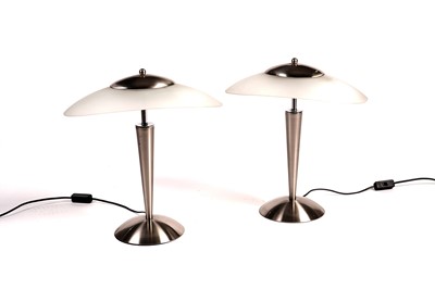 Lot 699 - A pair of late 20th Century ‘Trident’ art deco style table lamps