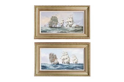 Lot 19 - Henry French – A pair of naval warfare scenes | oil