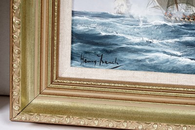 Lot 19 - Henry French – A pair of naval warfare scenes | oil