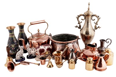 Lot 439 - A collection of Victorian and later brassware and copper; and other items