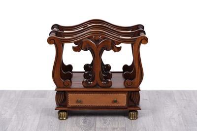 Lot 42 - A Victorian style mahogany two division Canterbury