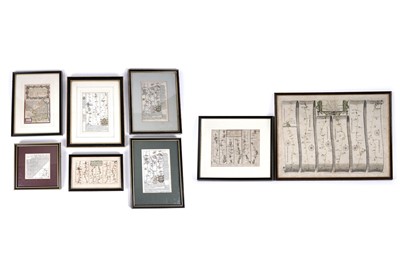 Lot 245 - 17th and 18th Century strip and travel maps of Northumberland