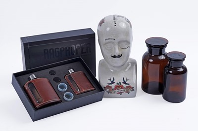 Lot 124 - A reproduction phrenologists head; and other items