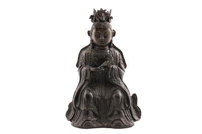 Lot 263 - A Chinese bronzed figure of Guanyin