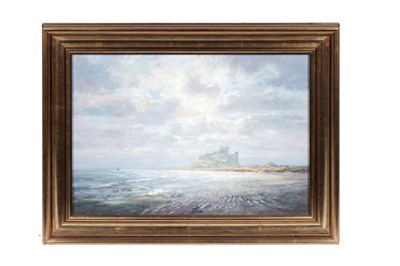 Lot 21 - Walter Homes – A view of Bamburgh Castle | oil