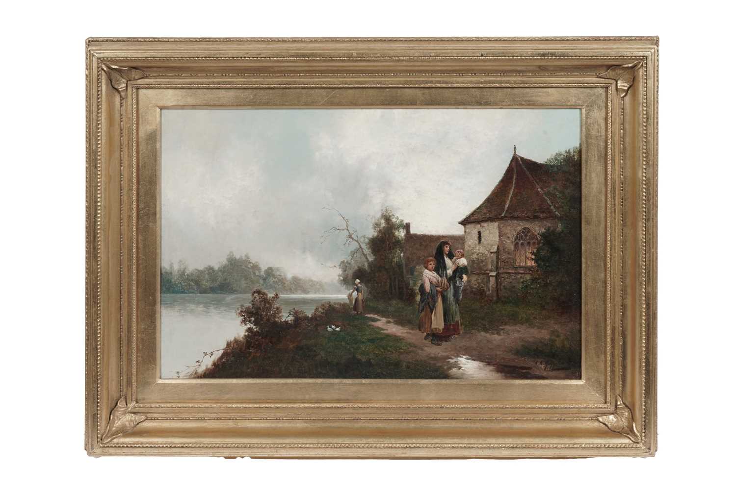 Lot 35 - James Walter Gozzard – Walking to church | oil