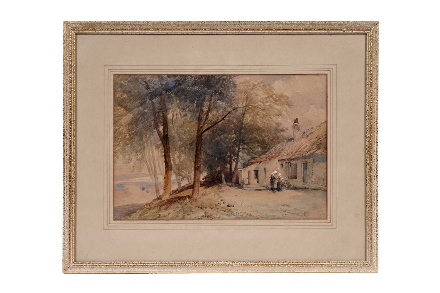 Lot 49 - Thomas Miles Richardson Jr. - Provincial scene with figures | watercolour