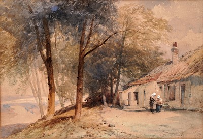 Lot 49 - Thomas Miles Richardson Jr. - Provincial scene with figures | watercolour