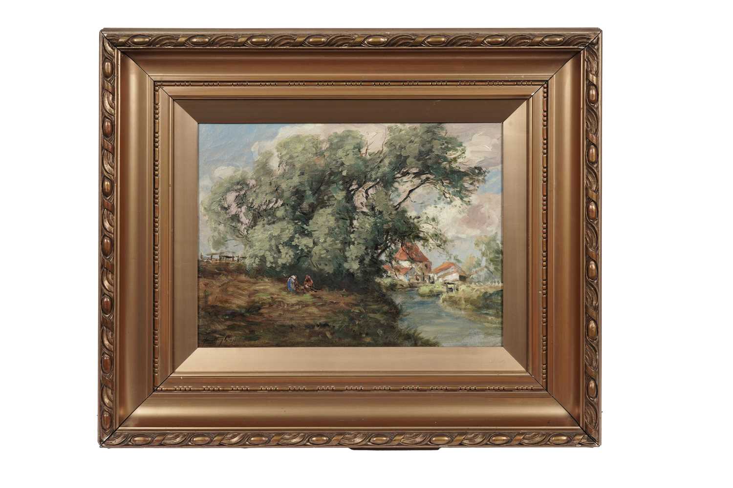Lot 42 - John Hamilton Glass – Landscape with figures and trees | oil