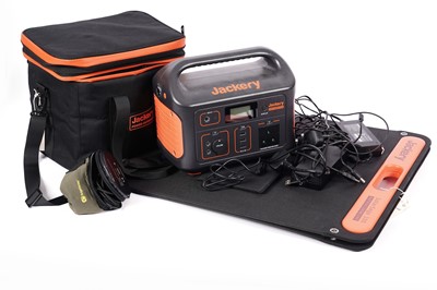 Lot 480 - A Jackery Explorer 500 portable power station; a Jackery Solar Saga 100 solar pane