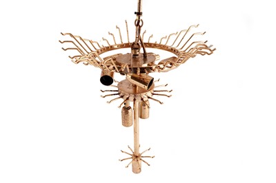 Lot 285 - An Art Deco style brass chandelier