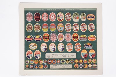 Lot 401 - A J & J Murdoch Ltd advertising print of bottle labels