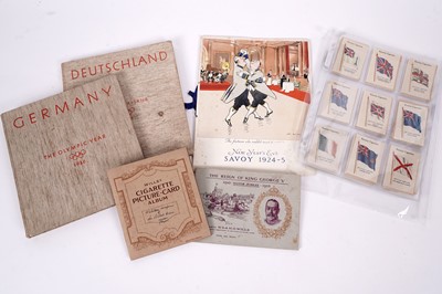 Lot 264 - Ephemera including a Savoy menu from New Year 1924, and "Germany The Olympic Year 1936"