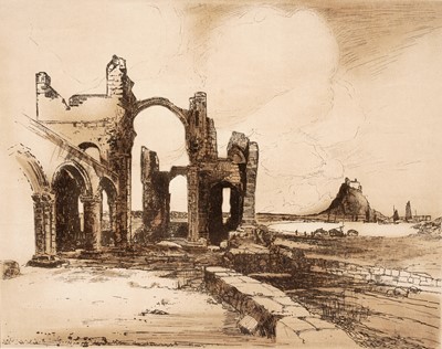 Lot 96 - Frank Henry Mason - Lindisfarne Abbey, Northumberland | lithograph