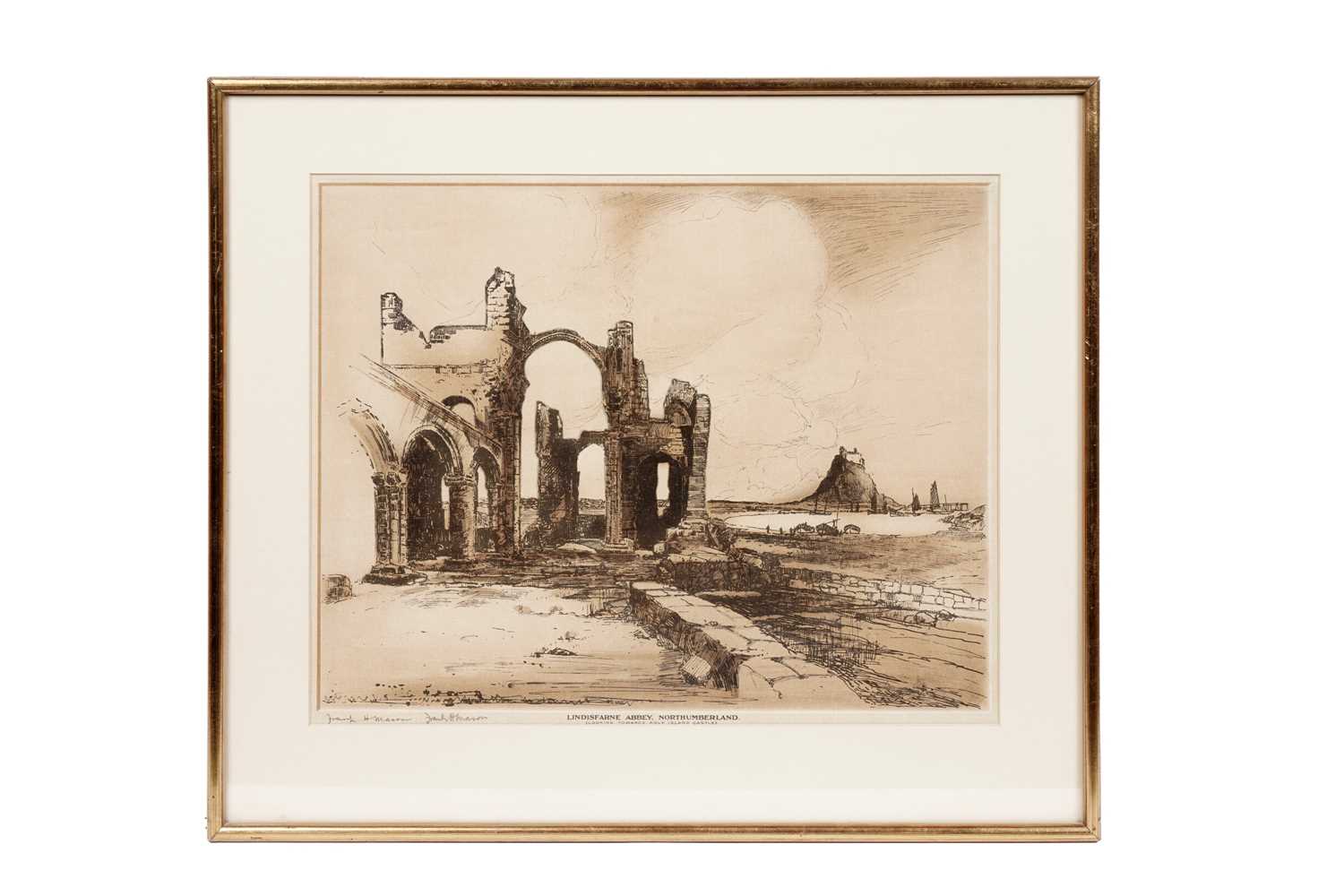 Lot 96 - Frank Henry Mason - Lindisfarne Abbey, Northumberland | lithograph