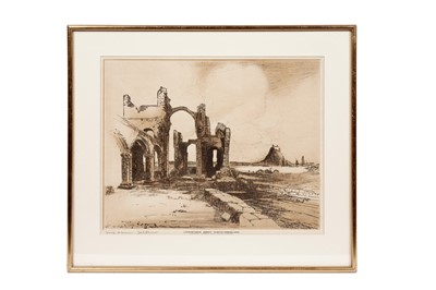 Lot 96 - Frank Henry Mason - Lindisfarne Abbey, Northumberland | lithograph