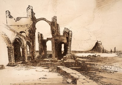 Lot 96 - Frank Henry Mason - Lindisfarne Abbey, Northumberland | lithograph