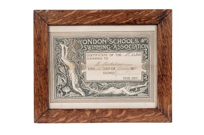Lot 93 - Walter Crane - London Schools Swimming Association certificate | print