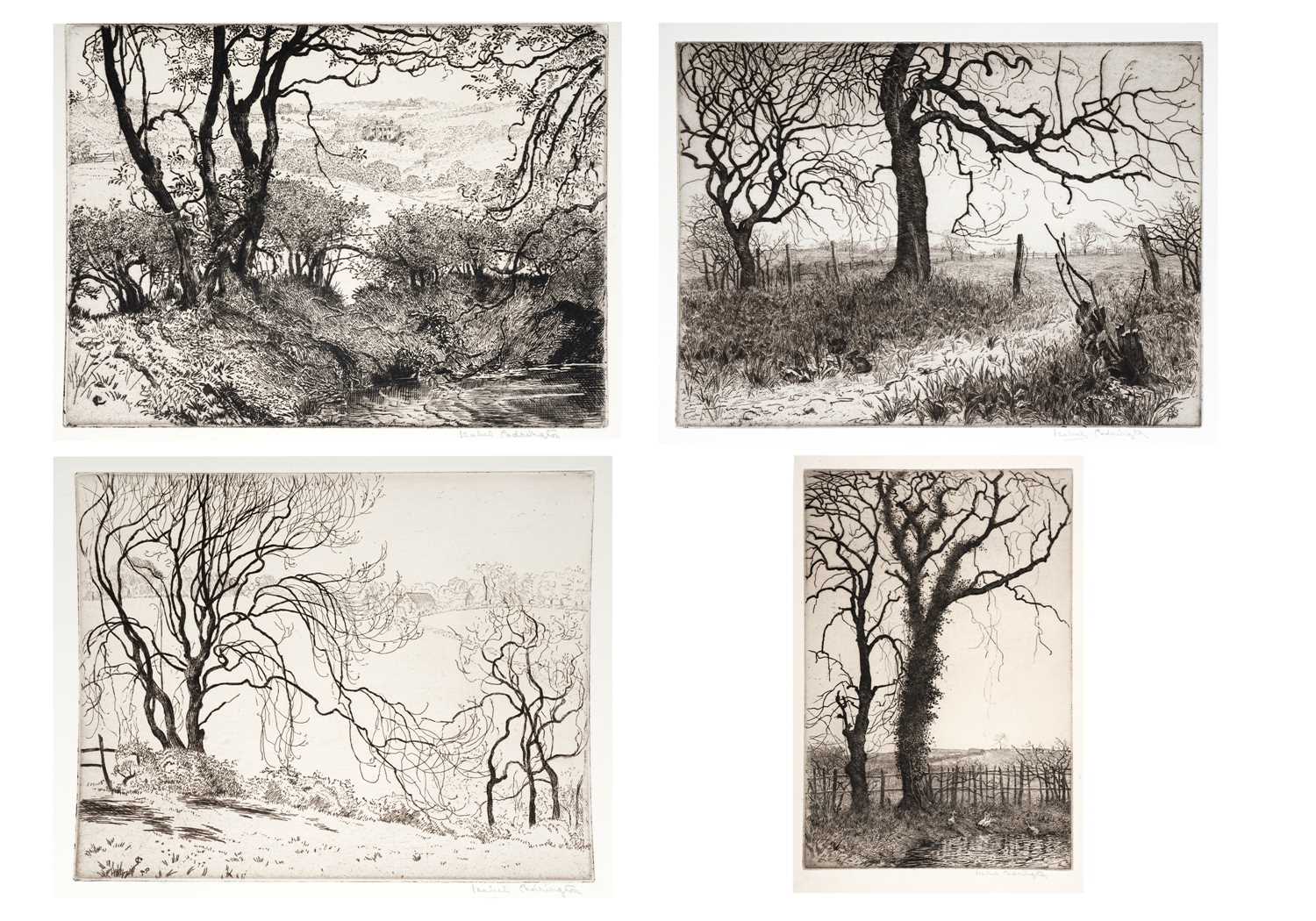 Lot 99 - Isabel Codrington - Four British landscape studies | etchings