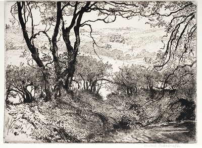 Lot 99 - Isabel Codrington - Four British landscape studies | etchings