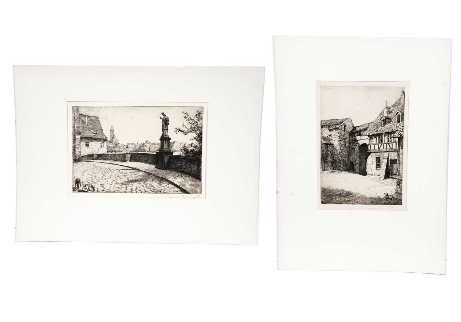 Lot 100 - Isabel Codrington - Two Studies of Bamberg, Germany | etchings