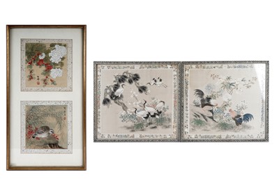 Lot 181 - Three early 20th Century framed Chinese silk paintings