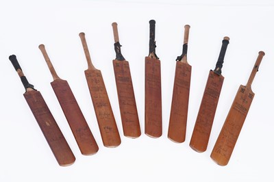 Lot 333 - Cricket interest: eight miniature signed cricket bats