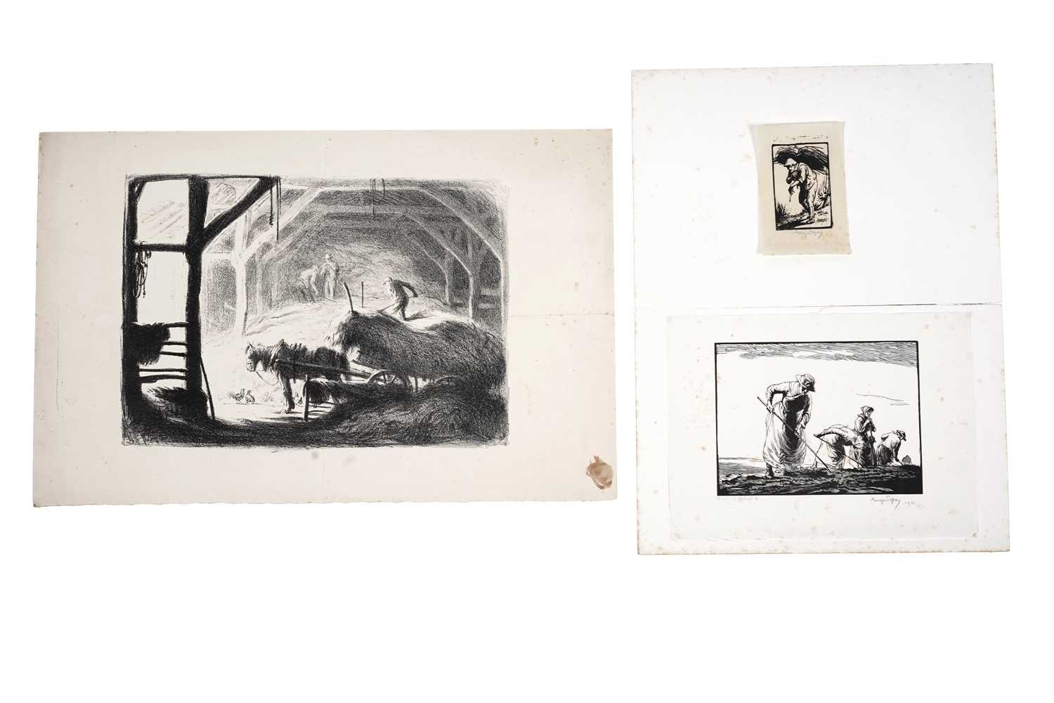 Lot 119 - George Soper - Unloading Hay in the Barn | lithograph