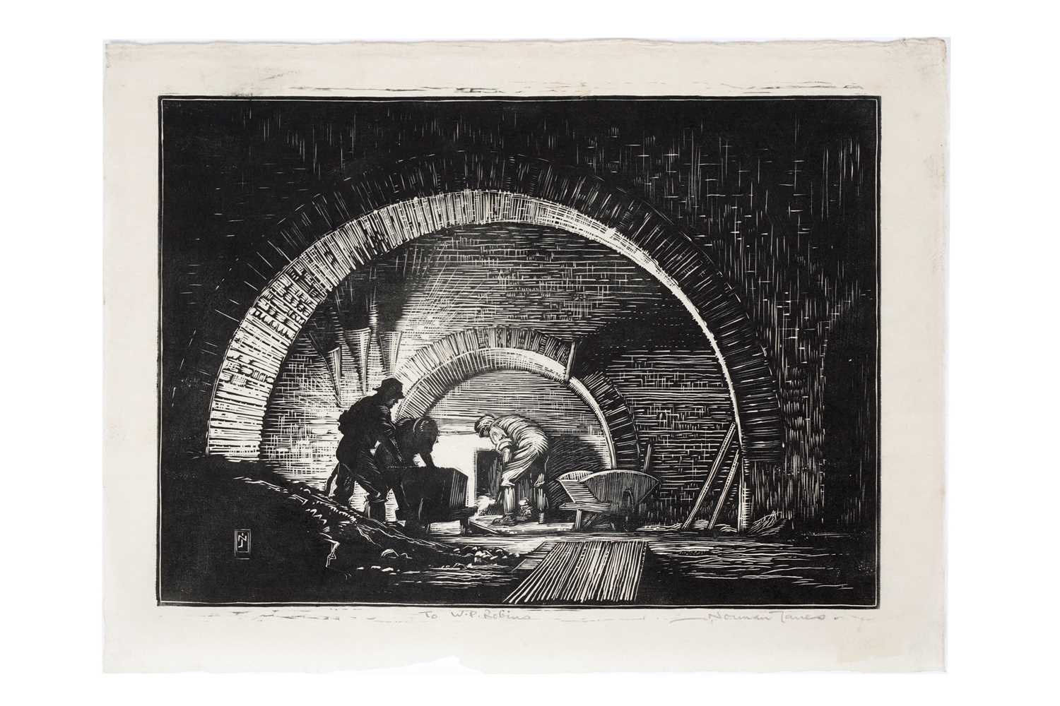 Lot 94 - Norman Thomas Janes - The Lime Kiln | woodcut