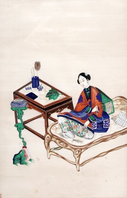 Lot 122 - Two Chinese pith paintings