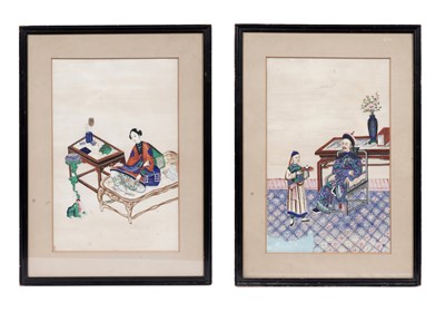 Lot 122 - Two Chinese pith paintings