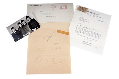 Lot 192 - A Beatles office signatures and NEMS letter