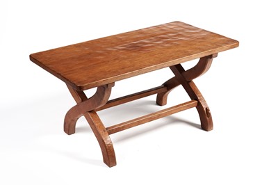 Lot 634 - Peter ‘Rabbitman’ Heap: a late 20th Century adzed oak oblong coffee table