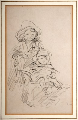 Lot 563 - Eileen Alice Soper - Playing Mother | pencil on paper
