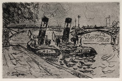 Lot 111 - Paul Signac - Paris: Le Pont des Arts avec Remorqueurs | etching
