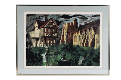 Lot 91 - John Edgerton Christmas Piper - Stokesay Castle | screenprint