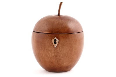 Lot 235 - A Georgian style fruitwood 'Apple' tea caddy