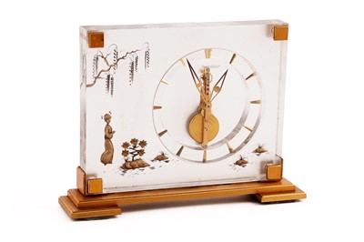 Lot 161 - Jaeger Le Coultre perspex and gilt metal desk clock