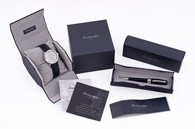 Lot 425 - Montegrappa: a ‘Fortuna’ ballpen; and a ‘Nerouno’ wristwatch