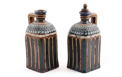 Lot 332 - Two early 20th Century Doulton Lambeth stoneware decanters